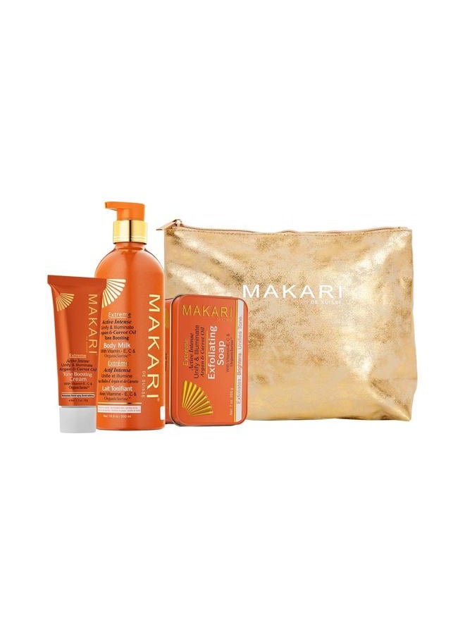 Makari Extreme Argan & Carrot Oil 3-Piece Gift Set | Exfoliating Soap, Tone-Boosting Body Lotion & Face Cream | Botanical Self-Care Kit for All Skin Types - Image 3